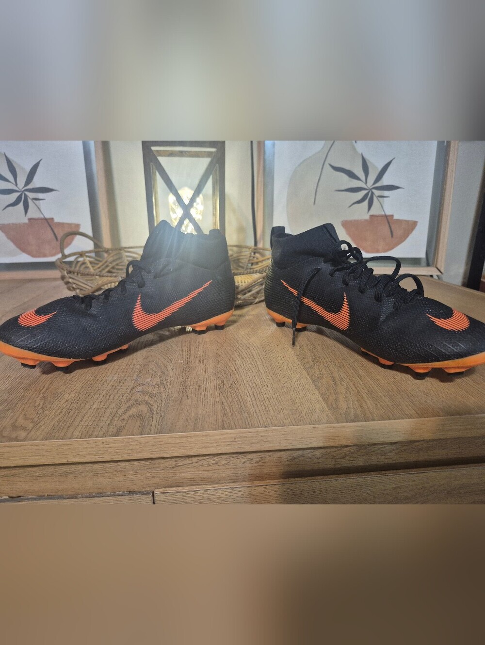 Nike Mercurial Black & Orange Soccer Cleats - Picture 2 of 5